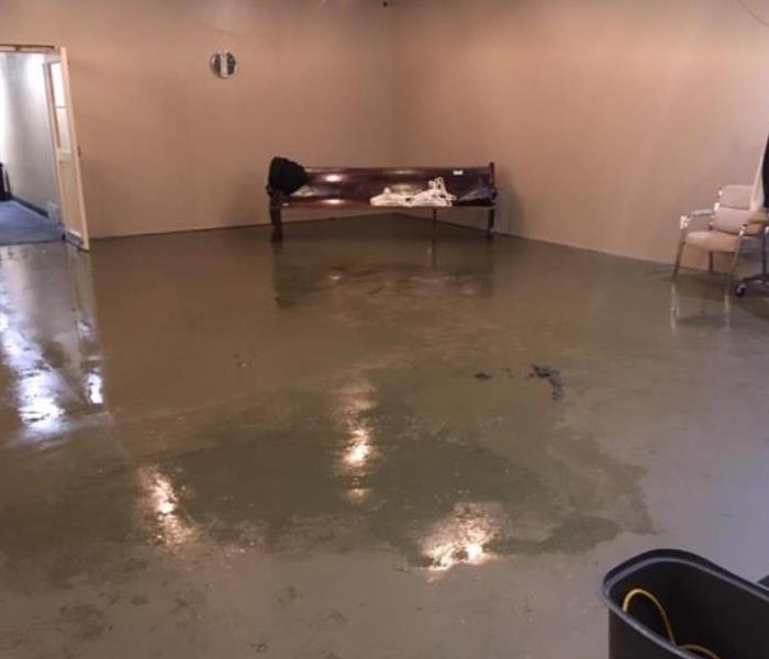 water on concrete floor 