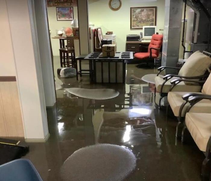flooded residential basement