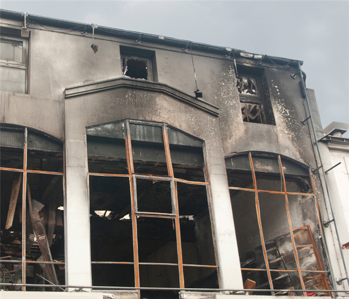 building burned after fire